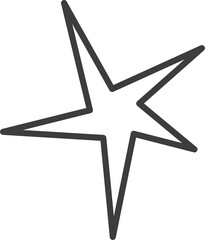 Y2k star shape. Outline icon of abstract spark and shiny irregular flash burst. Bling and twinkle geometric minimal retro design element