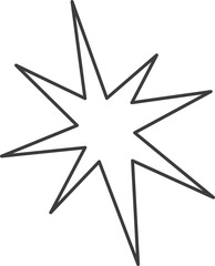 Obraz premium Y2k star shape. Outline icon of abstract spark and shiny irregular flash burst. Bling and twinkle geometric minimal retro design element