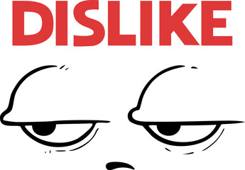 Design of dislike sad expression