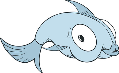 Design of blue fish draw