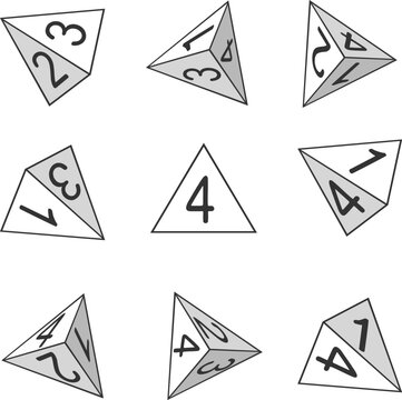 Design of four faces dice