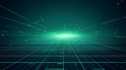 A futuristic digital landscape with glowing lines and particles, perfect for technology and abstract themes.