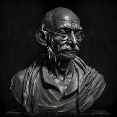 Serene portrait of Mahatma Gandhi, Father of the Nation, symbol of non-violence, inspiring peace and equality