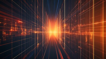 A mesmerizing abstract view of light streaks and vibrant colors, creating a sense of movement and energy in a digital landscape.