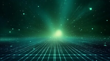 A mesmerizing green cosmic background with glowing elements, perfect for futuristic and dreamlike themes.