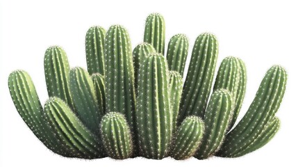 Candelabra cactus (Euphorbia ingens) clipart, element, 3D illustration, realistic, isolated on white background