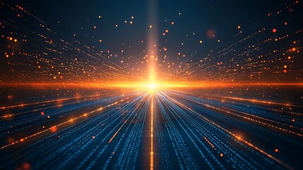 Obraz premium A stunning abstract representation of light rays converging to a central point, symbolizing energy and innovation.