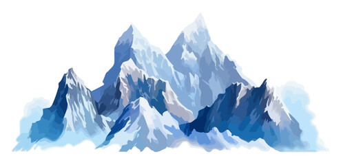 Mountain image. Cute rocky peaks in flat style. Mountaintop image. Vector illustration.
