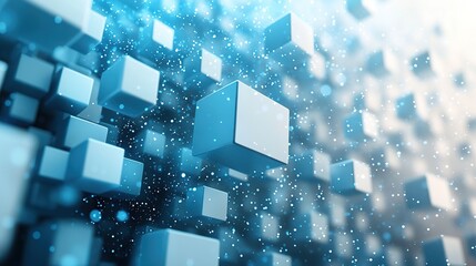 Abstract 3d square shape futuristic object colourfull