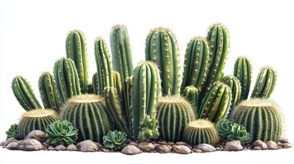 Rattail cactus (Aporocactus flagelliformis) clipart, element, 3D illustration, realistic, isolated on white background