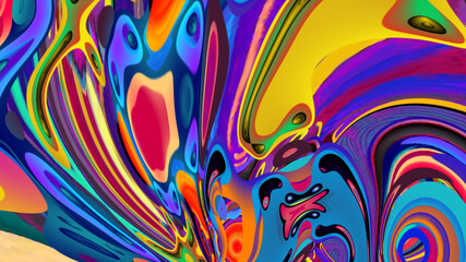 Colorful psychedelic and fluid abstract background for music