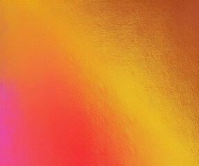 Bright gradient background with foil effect. Red yellow color texture. Neon ombre. Metal background. Abstract colored backdrop design for summer prints.