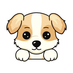 Illustration of a cute dog is isolated on the white background