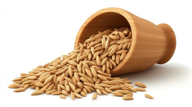 Cumin clipart, element, 3D illustration, realistic, isolated on white background