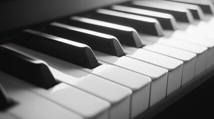 Naklejka premium Black and white keys on an electronic piano. Piano keys closeup. Classic piano keyboard.