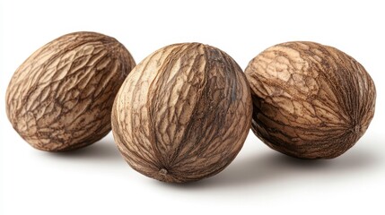 Nutmeg clipart, element, 3D illustration, realistic, isolated on white background