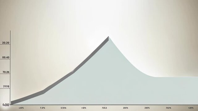A simple line graph showing a peak and gradual decline over time, indicating data trends.