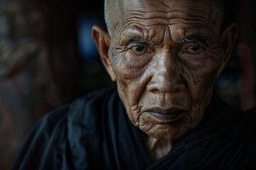 Generative AI image of monk meditating praying for peace and harmony