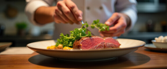 Cultured Meat: The Future of Dining - A Close-Up of a Gourmet Meal with Plant-Based Protein