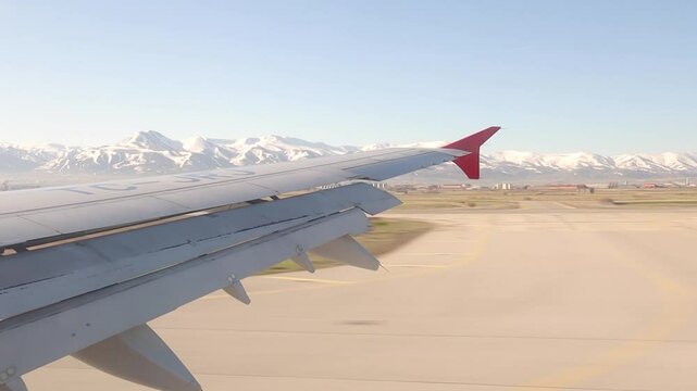 Erzurum in Turkey. 05.05.2024. Landing the plane in Erzurum Airport (ERZ/LTCE)
