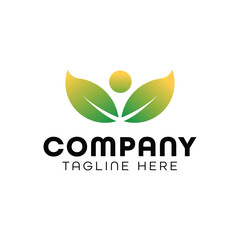 Leaf logo colorful gradient illustrations