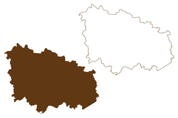 Wittenberg district (Federal Republic of Germany, rural district, Free State of Saxony-Anhalt) map vector illustration, scribble sketch Wittenberg map