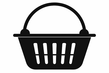 Basket vector silhouette and white background