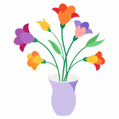 vase with flowers vector illustration 