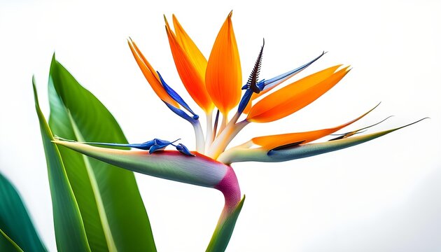 Bird of Paradise Flower Isolate Illustration Background