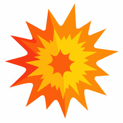 sun with fire vector illustration white background.