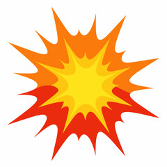 sun with fire vector illustration  white background