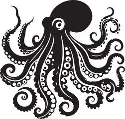 octopus silhouette vector illustration.ai generative
