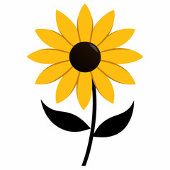 Watercolor illustration painting Sunflower isolated on transparent background.