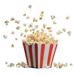 Popcorn isolated on a transparent background