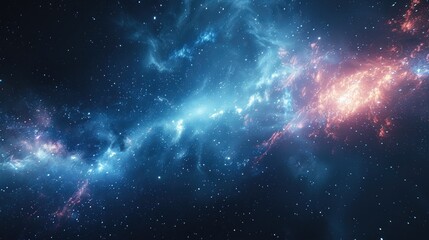 Fototapeta premium Celestial Landscape with Vibrant Cosmic Formations in the Vast and Mysterious Universe
