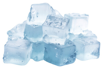Obraz premium PNG Ice cubes crystal mineral white background.