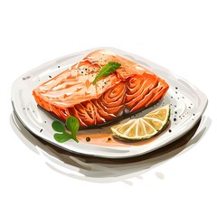 salmon steak with lemon and dill,Fresh Raw Salmon Fish Fillet Healthy Gourmet Meal on Wooden Board with Lemon and Rosemary,
