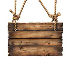 wooden signboard isolated on a transparent background