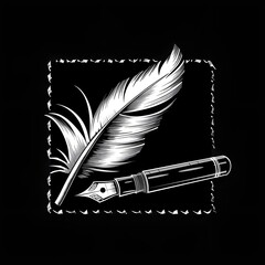 feather pen and inkwell,The Treaty of Cordoba With an Elegant Logo Featuring a Quill Icon Logo Symbol Design Simple Minimal,
