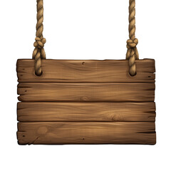wooden signboard isolated on a transparent background
