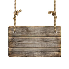 wooden signboard isolated on a transparent background
