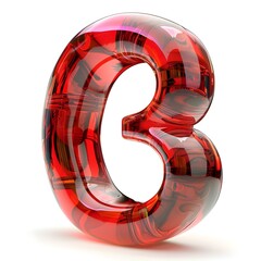 3d  alfbadcoluter B on white background,