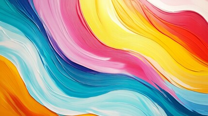 Obraz premium Multicolored wavy abstract stripes painted on background
