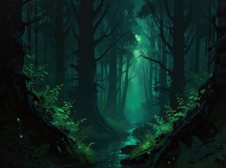 background with a forest