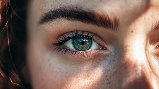 PRP or PRF eye treatment on unreognizable face and blurred foweregound