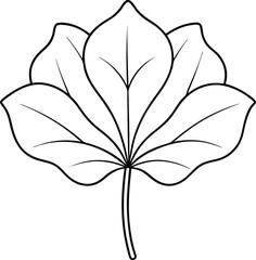 Lotus leaf line art icon, vector illustration on white background