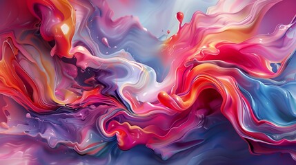 Fototapeta premium Vibrant Texture, Abstract Acrylic Waves Background.