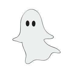 Halloween Ghost, Ghost. Halloween party decorations, haunted house decorations.
Black Hand Drawn Spooky Halloween Doodle Design Elements. Vector Illustration.