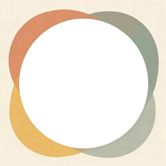 A circle with three different colored circles inside of it