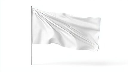 Fototapeta premium White Blank Flag Template Isolated on a White Background